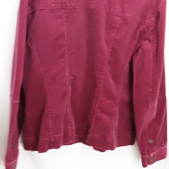 Amber Sun Jacket Corduroy Burgundy Red Womens Large Snap Front - Picture 10 of 16